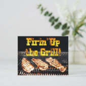 Invitation Allumez le Grill ! Fête BBQ (Debout devant)