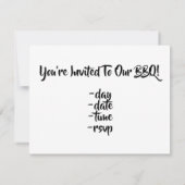 Invitation Allumez le Grill ! Fête BBQ (Dos)