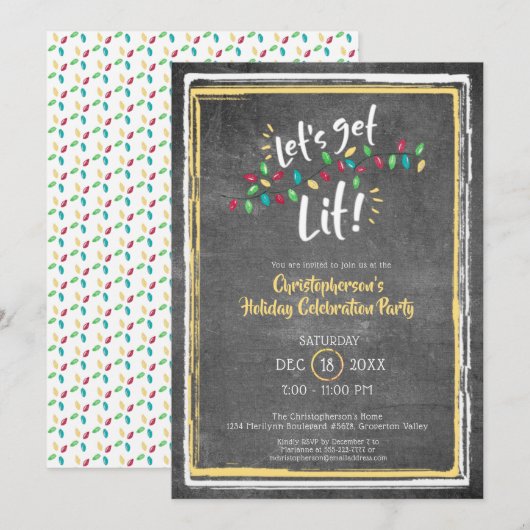 Invitation ALLUMONS-NOUS. | Lumières de vacances | Partie de  (Devant / Derrière)