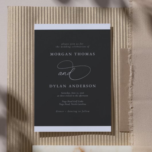 Invitation Allure Calligraphie noir et blanc Mariage