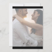 Invitation Allure Calligraphie Photo Mariage noir et blanc (Dos)