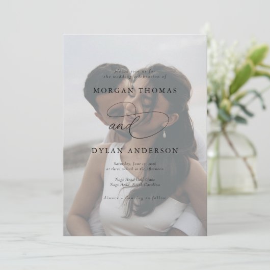 Invitation Allure Calligraphy Mariage photo (Debout devant)