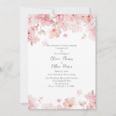 Invitation Alluring Pink Cherry Flowers Mariage (Devant)
