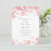 Invitation Alluring Pink Cherry Flowers Mariage (Debout devant)