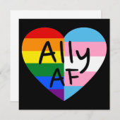 Invitation Ally AF III - Drapeau LGBTQ Gay Trans Queer Pride (Devant / Derrière)