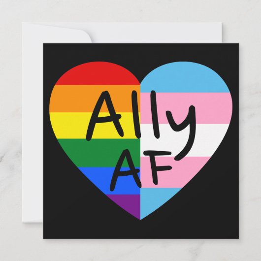 Invitation Ally AF III - Drapeau LGBTQ Gay Trans Queer Pride (Devant)