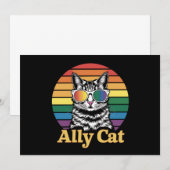 Invitation Ally Cat LGBT Rainbow Flag LGBTQ Cadeau (Devant / Derrière)