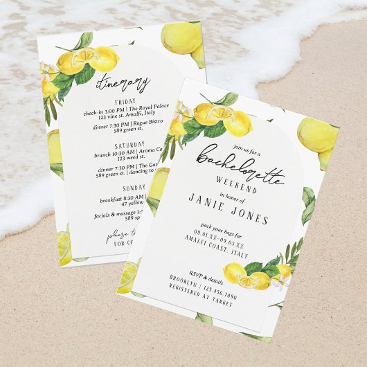 Invitation Almafi Vibes Lemon Bachelorette Party Week-end