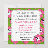 Invitation Aloha Anniversaire (Fille des cheveux Brown) Invit (Dos)