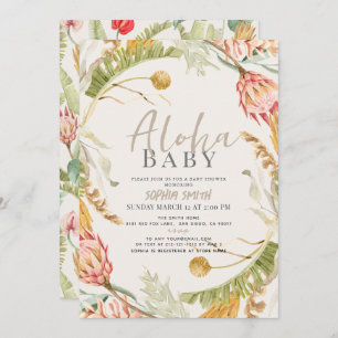 Invitation Aloha Baby Baby shower botanique tropical floral