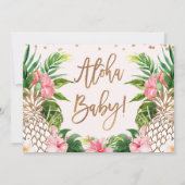 Invitation Aloha Baby Baby shower d'ananas Floral Tropical (Dos)
