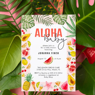Invitation Aloha Baby Fruit Baby shower frais d'été