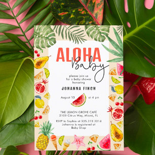Invitation Aloha Baby Fruit Baby shower frais d'été