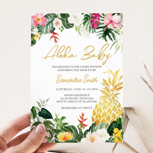 Invitation Aloha Baby Pineapple Baby Shower