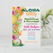 Invitation Aloha Baby, Pineapples & Pacifiers Baby Shower (Debout devant)