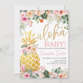 Invitation Aloha Baby shower ananas (Devant)