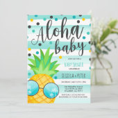 Invitation Aloha baby shower d'ananas d'invitation de baby (Debout devant)