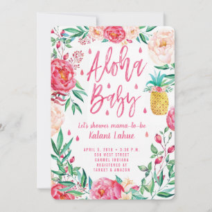 Invitation Aloha Baby shower d'ananas tropical