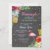 Invitation Aloha Baby shower Flamant rose Chalk Luau Invitati (Devant)