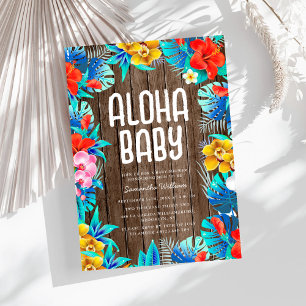 Invitation Aloha Baby shower Tropical Luau Thème