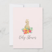 Invitation Aloha Baby Tropical Floral Ananas Douche (Dos)