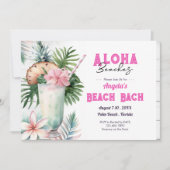 Invitation Aloha Beach Bachelorette Party et Itinéraire (Devant)