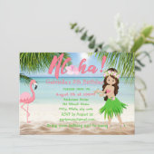Invitation Aloha Beach Girls Luau Anniversaire Fête Invitatio (Debout devant)