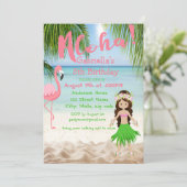 Invitation Aloha Beach Girls Luau Anniversaire Fête Invitatio (Debout devant)