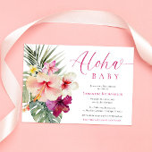 Invitation Aloha bébé fleurs tropicales fille baby shower