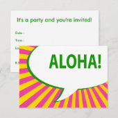 Invitation aloha ! : bulle de la bande dessinée (Devant / Derrière)