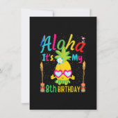 Invitation Aloha C'est mon 8e anniversaire Hawaii Spa ananas  (Devant)