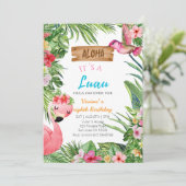 Invitation Aloha C'est une fête d'anniversaire de Luau Girl (Debout devant)