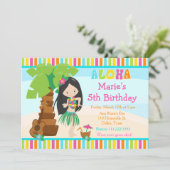 Invitation Aloha Cute Black Coiffeuse Fête d'anniversaire (Debout devant)