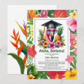 Invitation Aloha Diploma! Tropical Graduation Pool Party (Devant / Derrière)