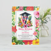 Invitation Aloha Diploma! Tropical Graduation Pool Party  (Debout devant)