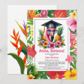 Invitation Aloha Diploma! Tropical Graduation Pool Party  (Devant / Derrière)