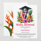 Invitation Aloha Diploma Tropical Graduation Pool Party  (Devant / Derrière)