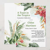 Invitation Aloha Diploma! Tropical Graduation Pool Party  (Devant / Derrière)