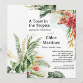 Invitation Aloha Diploma! Tropical Graduation Pool Party  (Devant / Derrière)