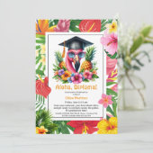 Invitation Aloha Diploma! Tropical Graduation Pool Party  (Debout devant)