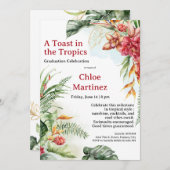 Invitation Aloha Diploma! Tropical Graduation Pool Party  (Devant / Derrière)