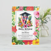 Invitation Aloha Diploma! Tropical Graduation Pool Party (Debout devant)