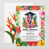 Invitation Aloha Diploma! Tropical Graduation Pool Party (Devant / Derrière)