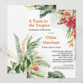 Invitation Aloha Diploma! Tropical Graduation Pool Party  (Devant / Derrière)