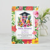 Invitation Aloha Diploma! Tropical Graduation Pool Party  (Debout devant)