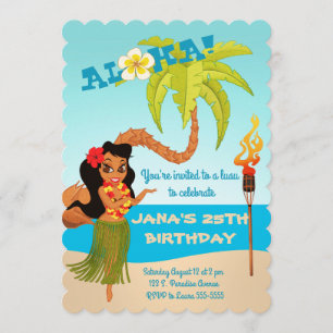 Invitation Aloha fête d'anniversaire de Luau