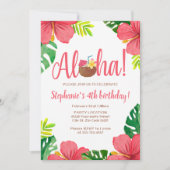 Invitation Aloha, fête d'anniversaire hawaïenne (Devant)