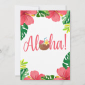 Invitation Aloha, fête d'anniversaire hawaïenne (Dos)
