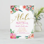 Invitation Aloha Fête de mariage Floral Tropical d'été (Debout devant)