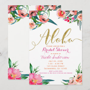 Invitation Aloha Fête de mariage Florale Tropicale d'Été